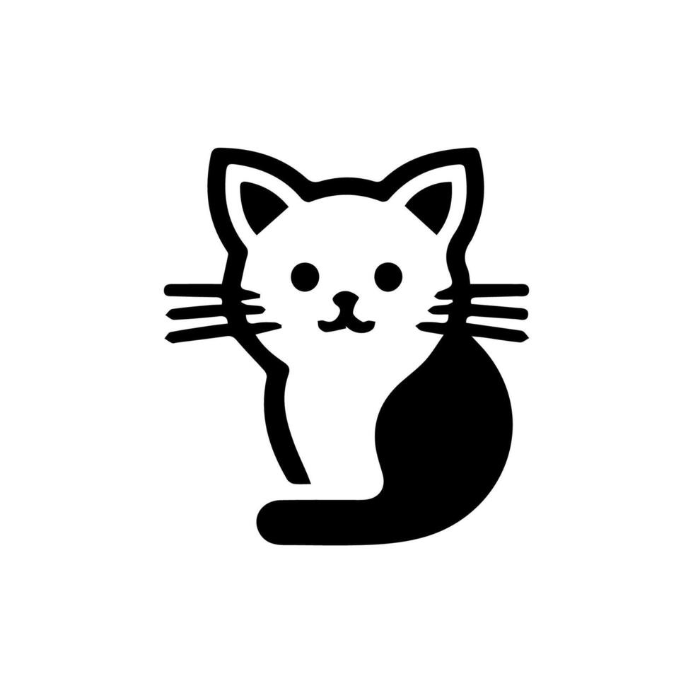 silhueta de gato isolado de vetor, logotipo, impressão, adesivo decorativo vetor