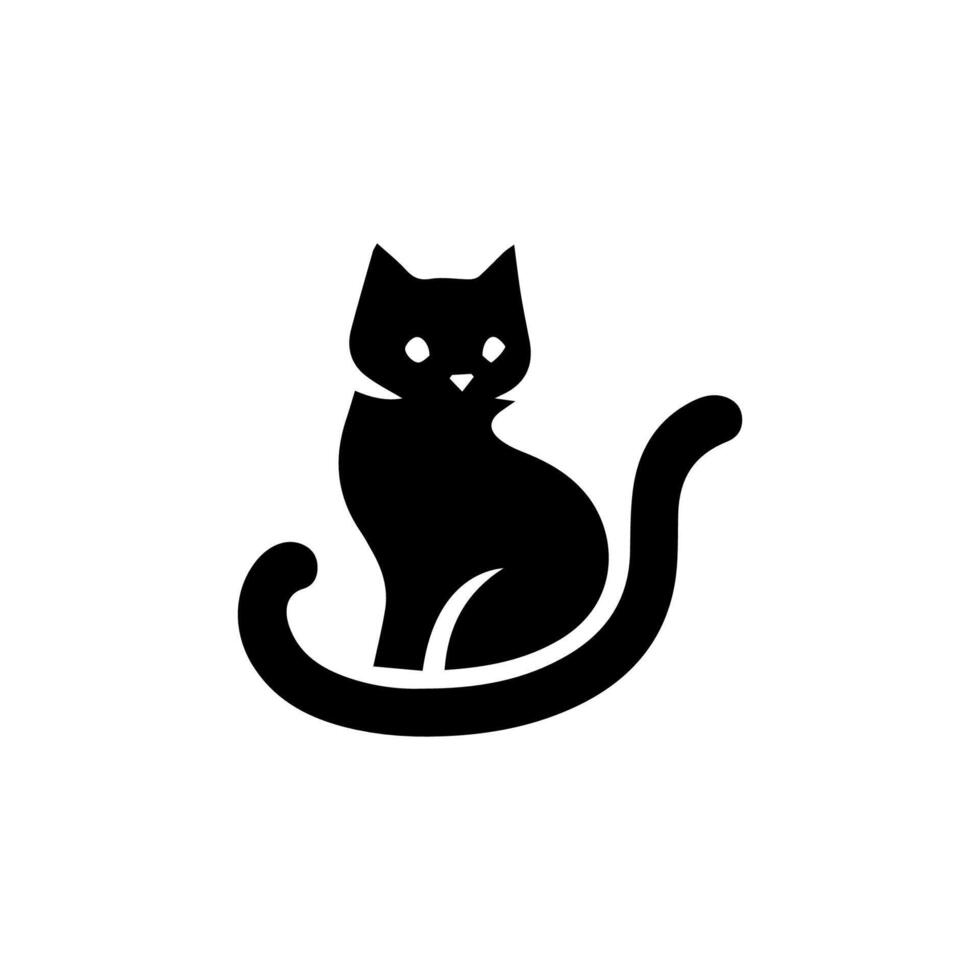 silhueta de gato isolado de vetor, logotipo, impressão, adesivo decorativo vetor