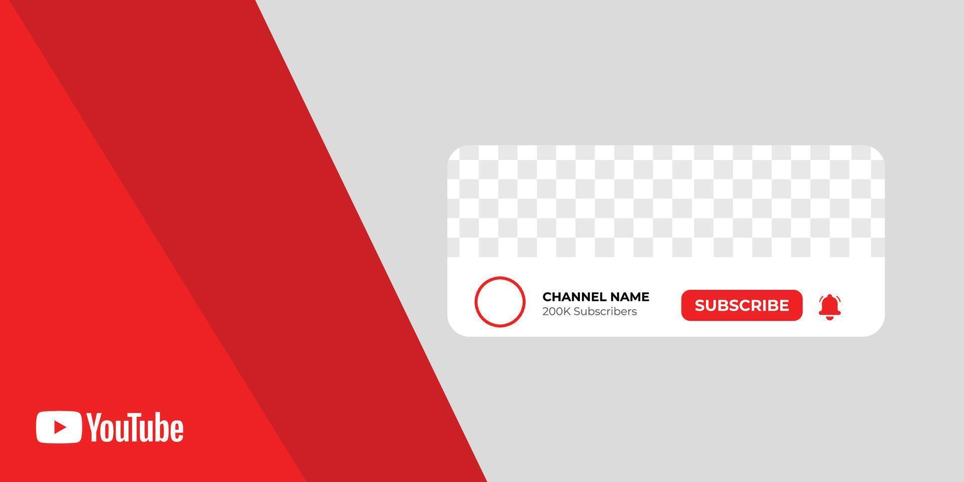 Youtube perfil ícone interface. se inscrever botão. canal nome. vetor
