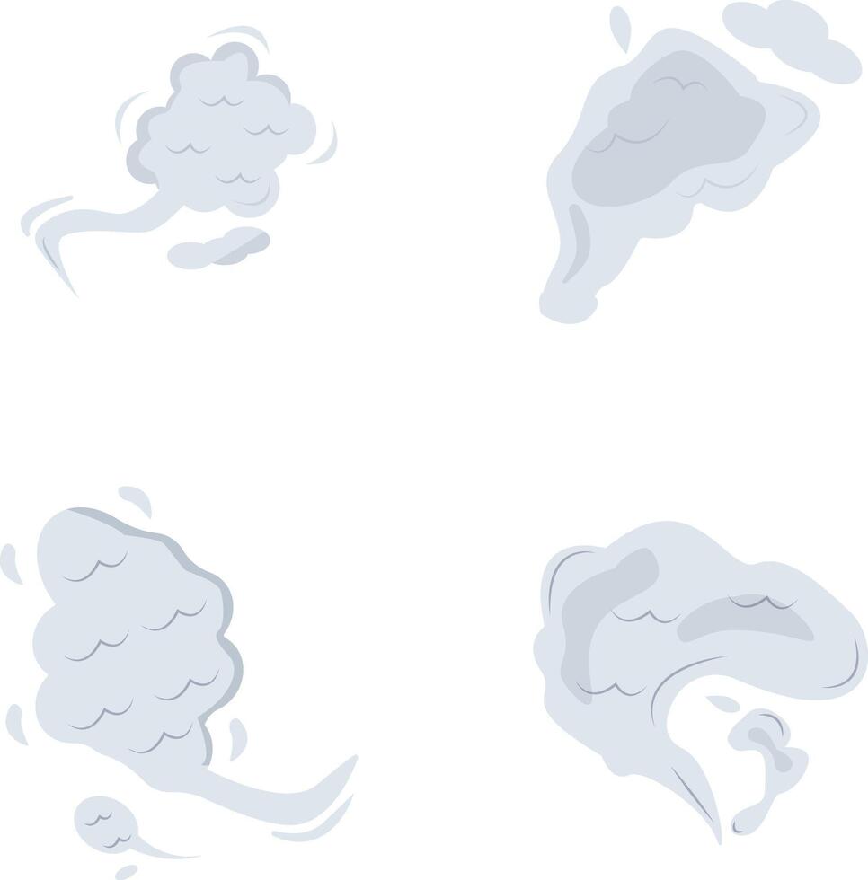 desenho animado fumaça nuvem ilustração definir. abstrato Projeto estilo. isolado vetor. vetor