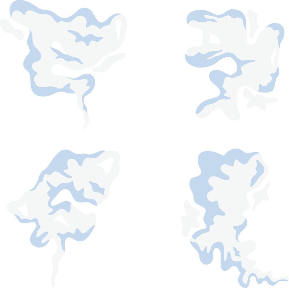 coleção do desenho animado fumaça nuvem. dentro diferente formas. isolado vetor ilustração.
