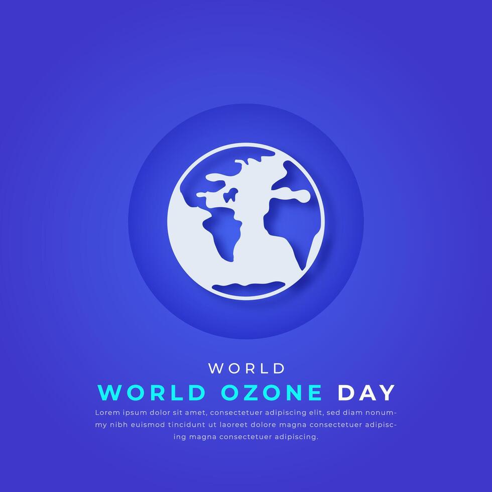 mundo ozônio dia papel cortar estilo vetor Projeto ilustração para fundo, poster, bandeira, anúncio, cumprimento cartão