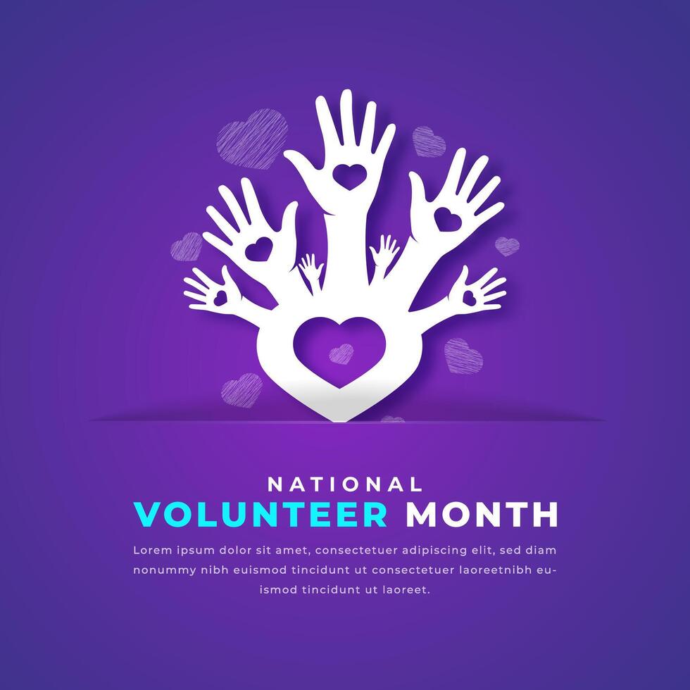 nacional voluntário mês papel cortar estilo vetor Projeto ilustração para fundo, poster, bandeira, anúncio, cumprimento cartão
