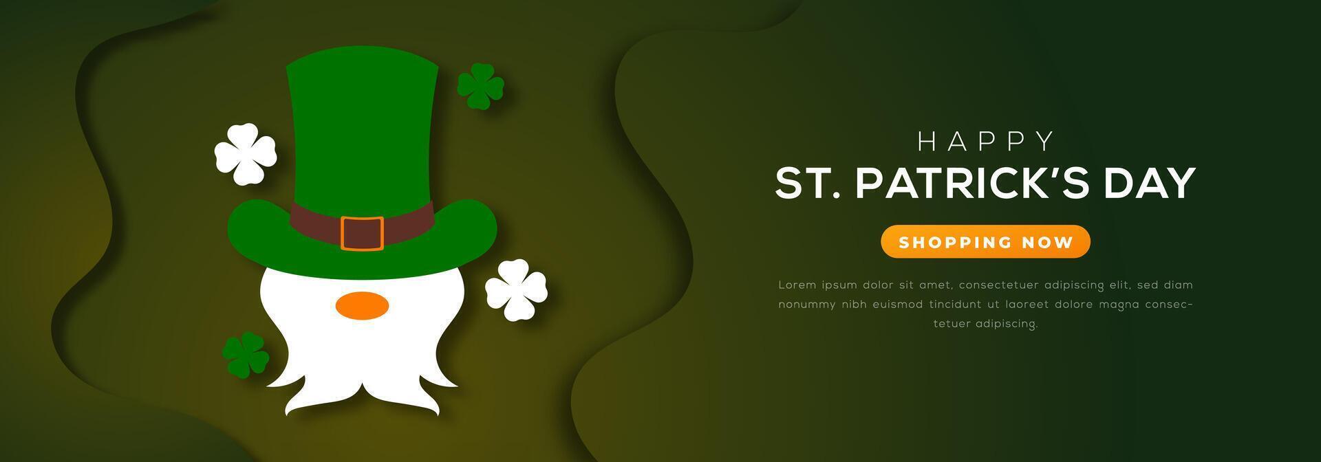 feliz st. patrick dia papel cortar estilo vetor Projeto ilustração para fundo, poster, bandeira, anúncio, cumprimento cartão