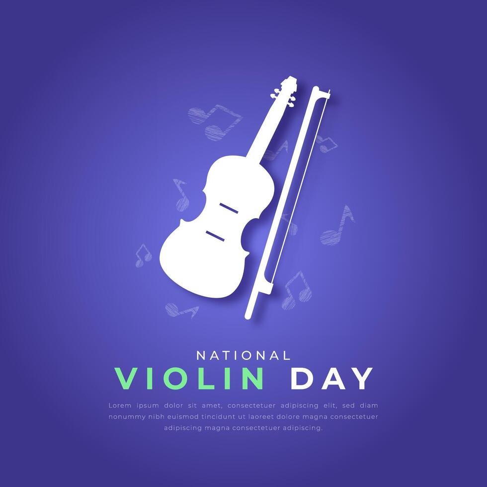 nacional violino dia papel cortar estilo vetor Projeto ilustração para fundo, poster, bandeira, anúncio, cumprimento cartão