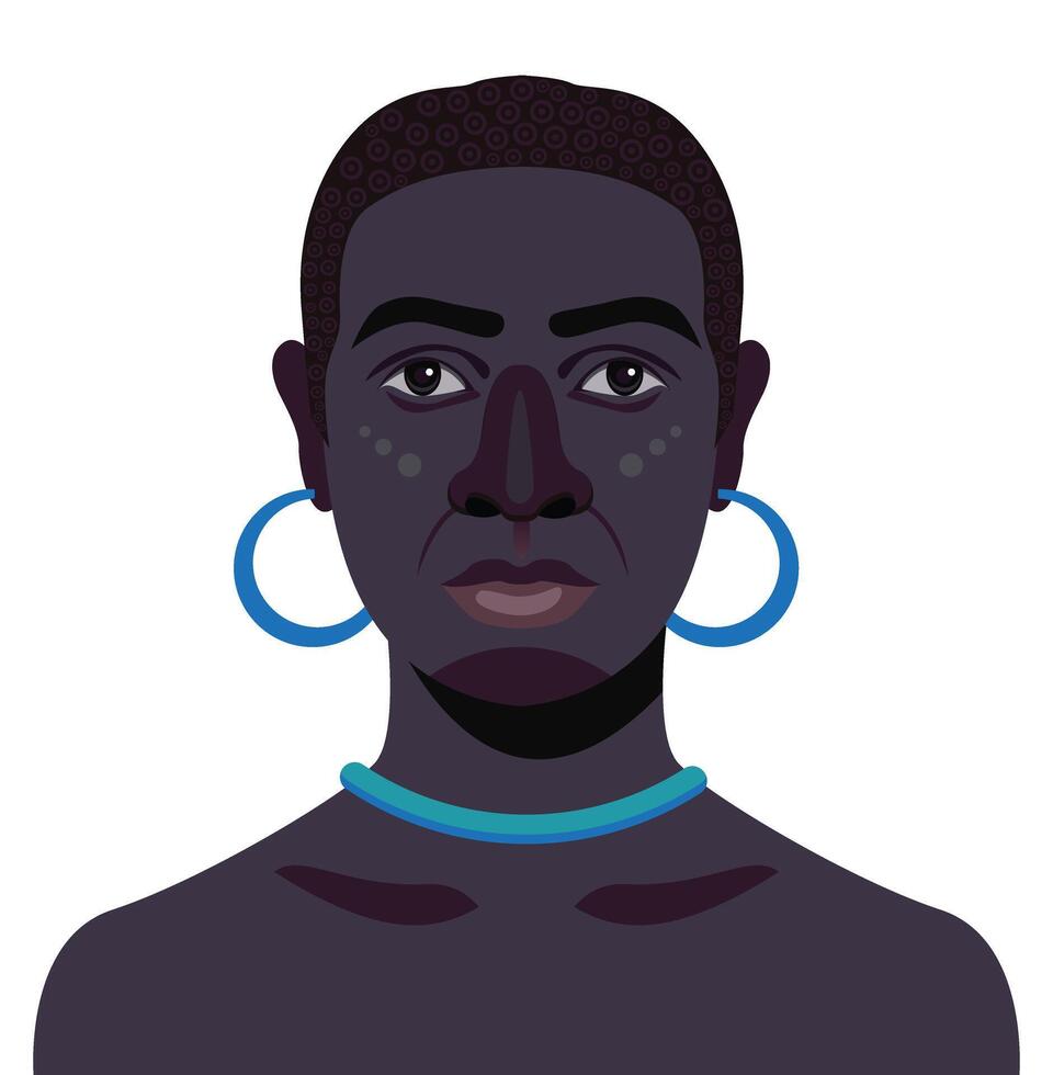 africano tribal homem fechar acima vetor ilustração