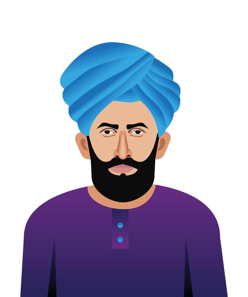 jovem punjabi homem vetor ilustração