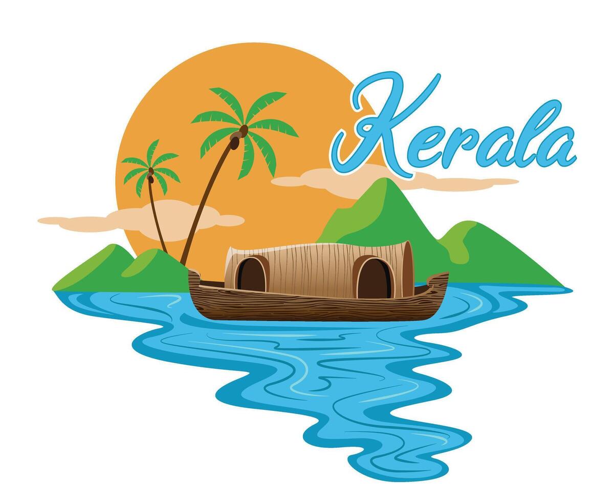 indiano Kerala casa flutuante vetor