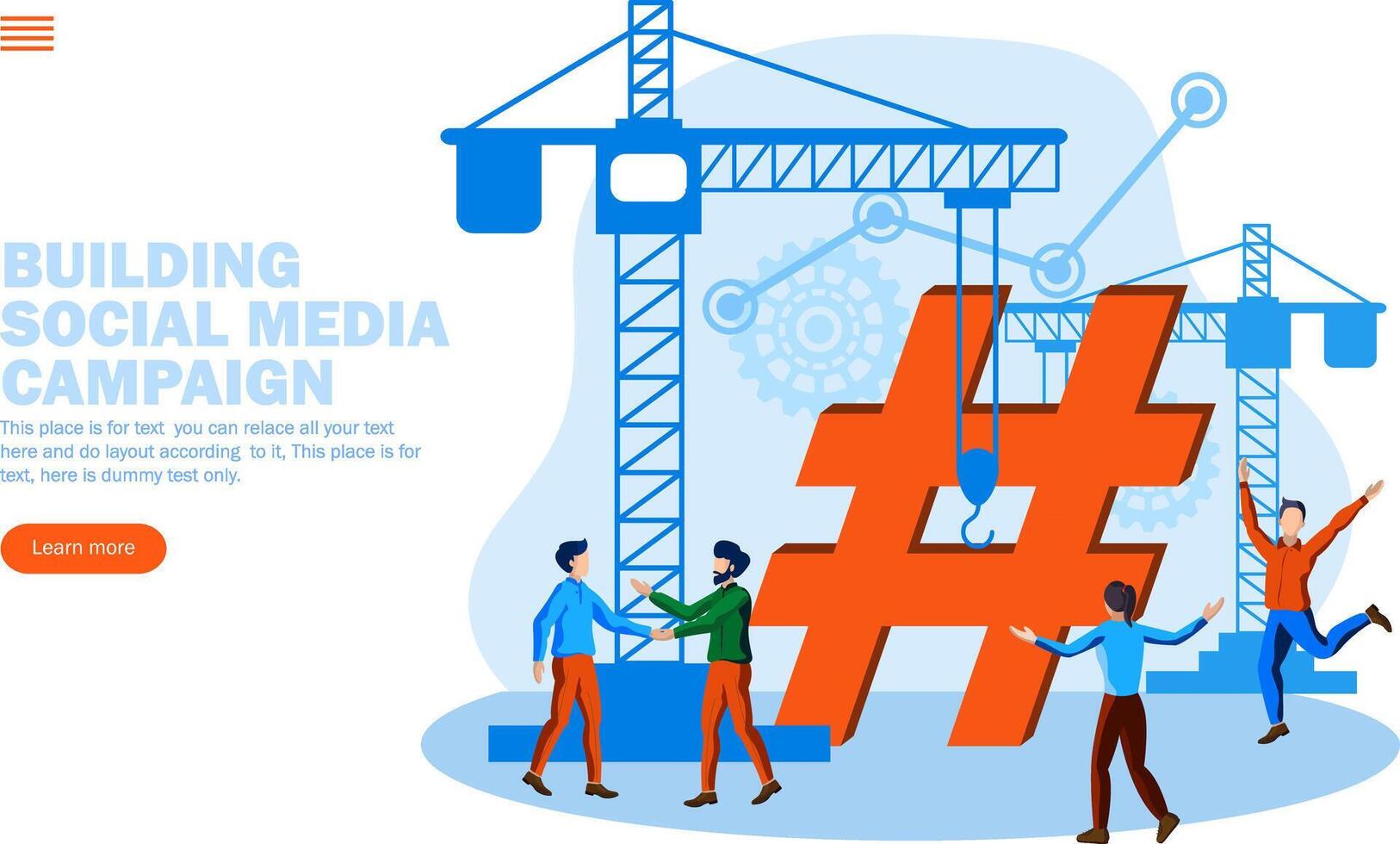 equipe construção social meios de comunicação campanha vetor ilustração conceito