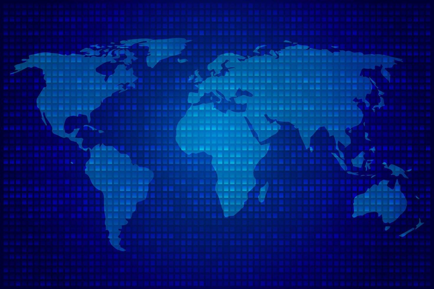 azul mundo mapa digital fundo vetor