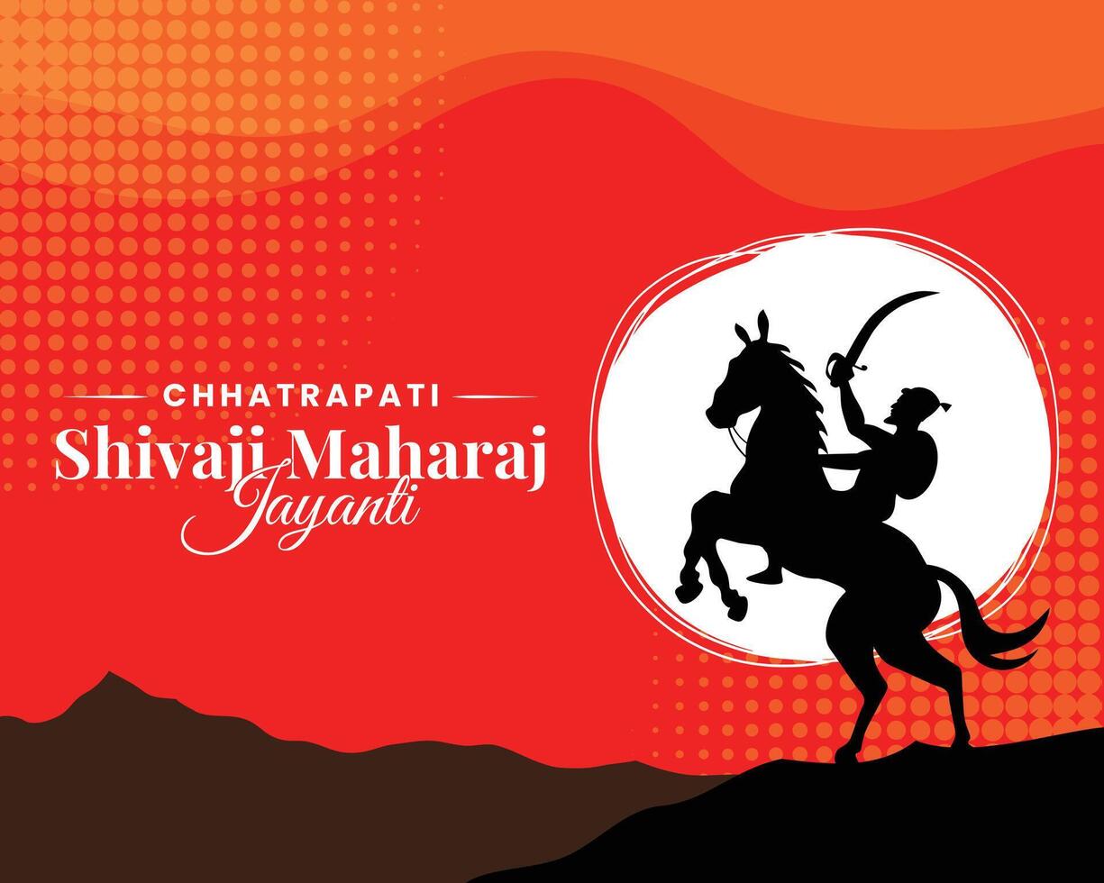 Chhatrapati Shivaji maharaj Jayanti saudações, ótimo indiano marata rei vetor