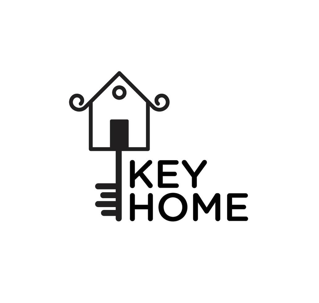 chave casa logotipo, ícone vetor ilustração