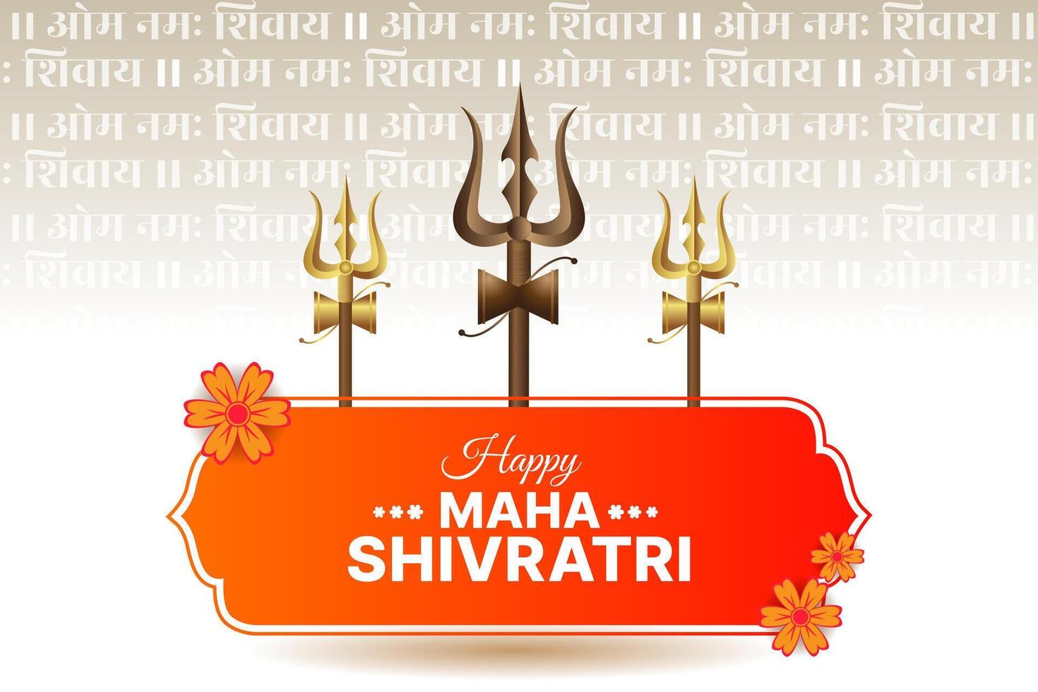 maha Shivratri festival bênção modelo com Trishul e om namah shivay fundo vetor