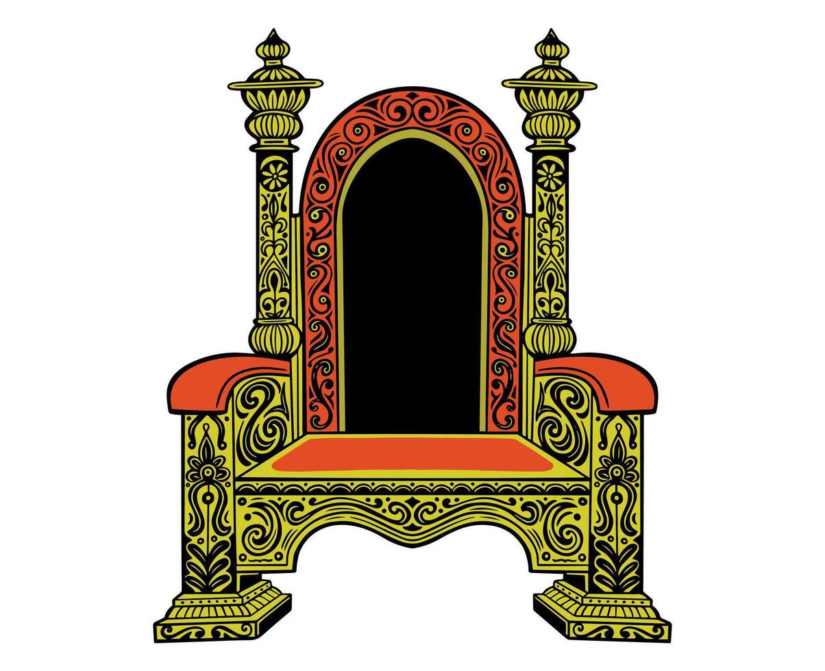 real luxuoso trono cadeira esboço mão desenhado vetor ilustração isolado