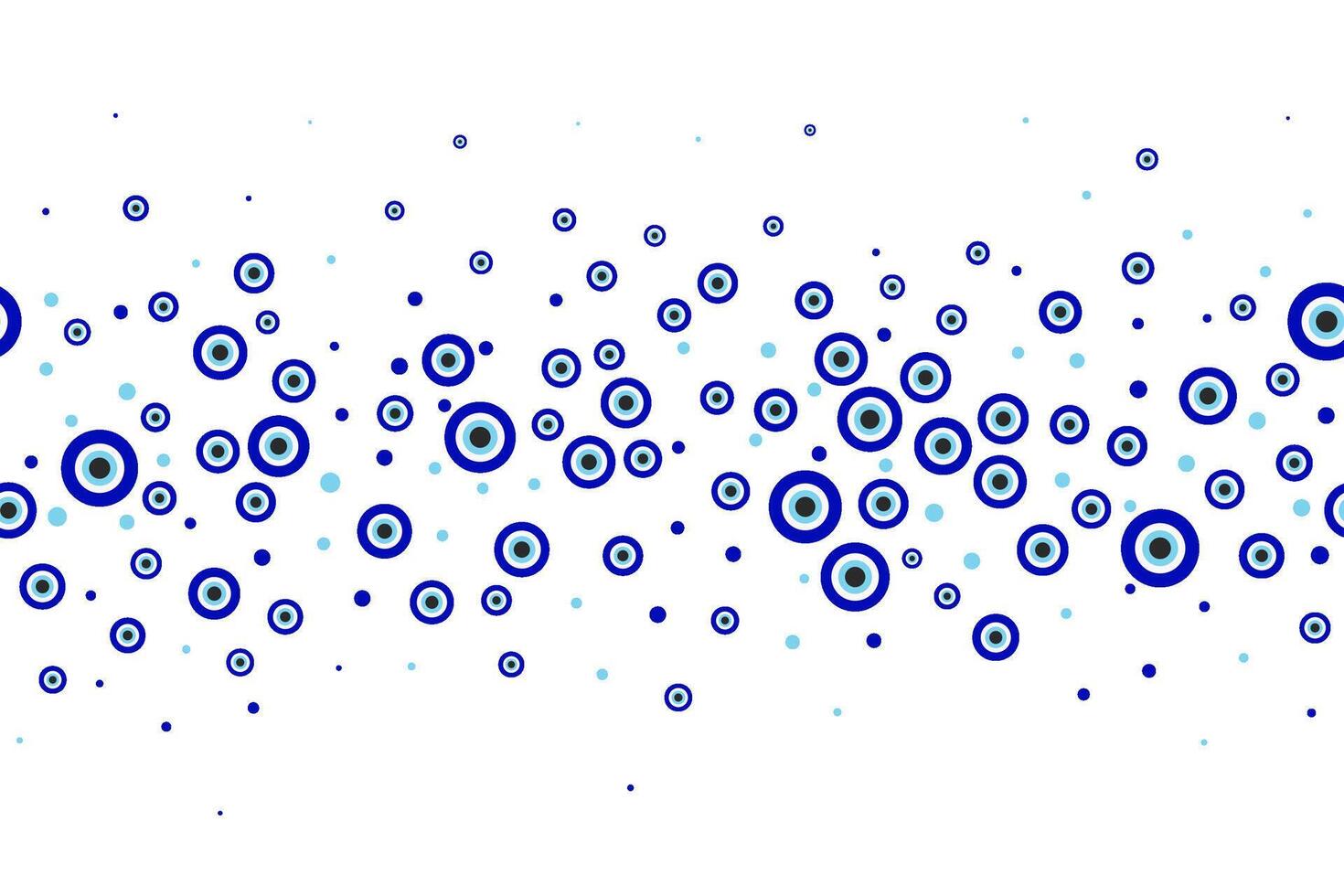 mal olho azul turco símbolo fronteira. Magia nazar pérola. Grécia e turco amuleto esotérico Projeto para sorte. vetor quadro, Armação inimigo folheto e bandeira