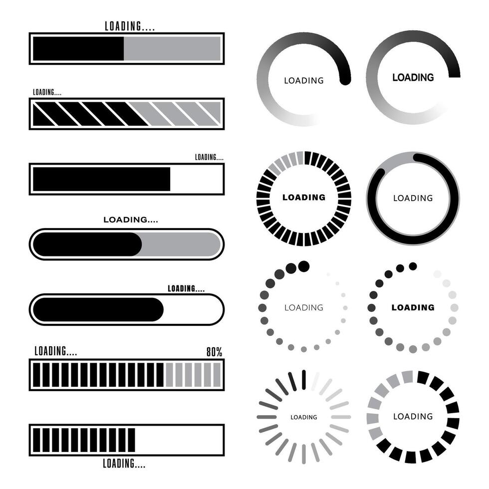 vetor conjunto tecnologia futurista Carregando Barra cyberpunk Projeto elemento.