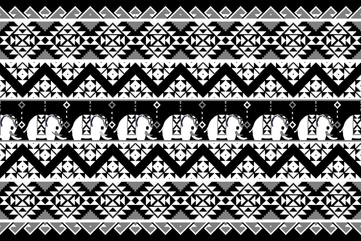 étnico tailandês fofa elefante desatado padronizar. vetor pixel arte Projeto para tecido, tapete, telha, roupas, bordado, papel de parede, e fundo
