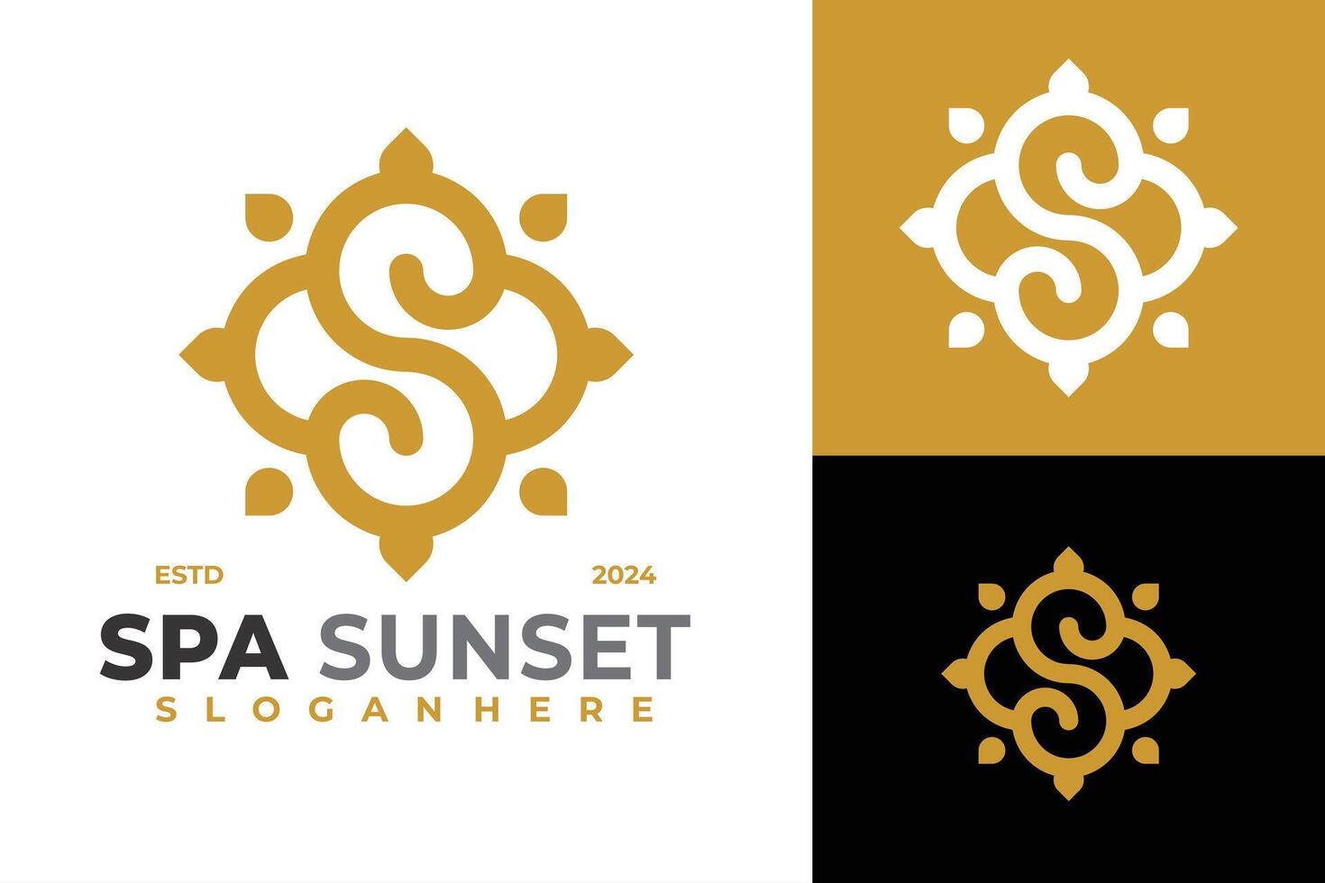 carta s spa pôr do sol logotipo Projeto vetor símbolo ícone ilustração