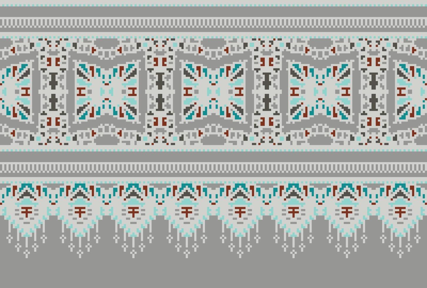 pixel Cruz ponto tradicional étnico padronizar paisley flor ikat fundo abstrato asteca africano indonésio indiano desatado padronizar para tecido impressão pano vestir tapete cortinas e sarongue vetor