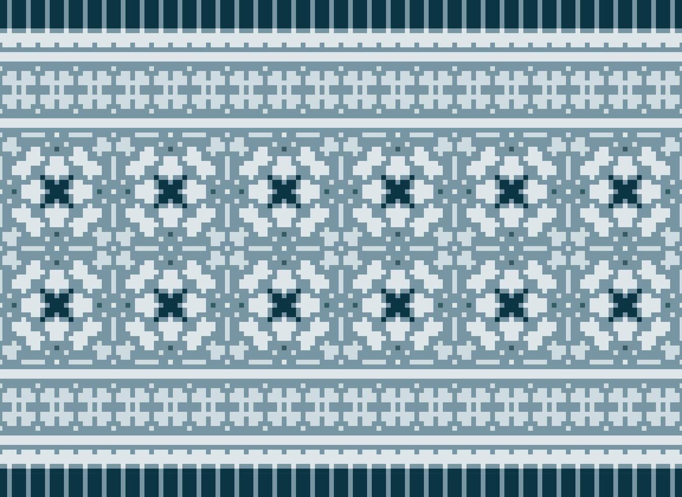 pixel Cruz ponto tradicional étnico padronizar paisley flor ikat fundo abstrato asteca africano indonésio indiano desatado padronizar para tecido impressão pano vestir tapete cortinas e sarongue vetor