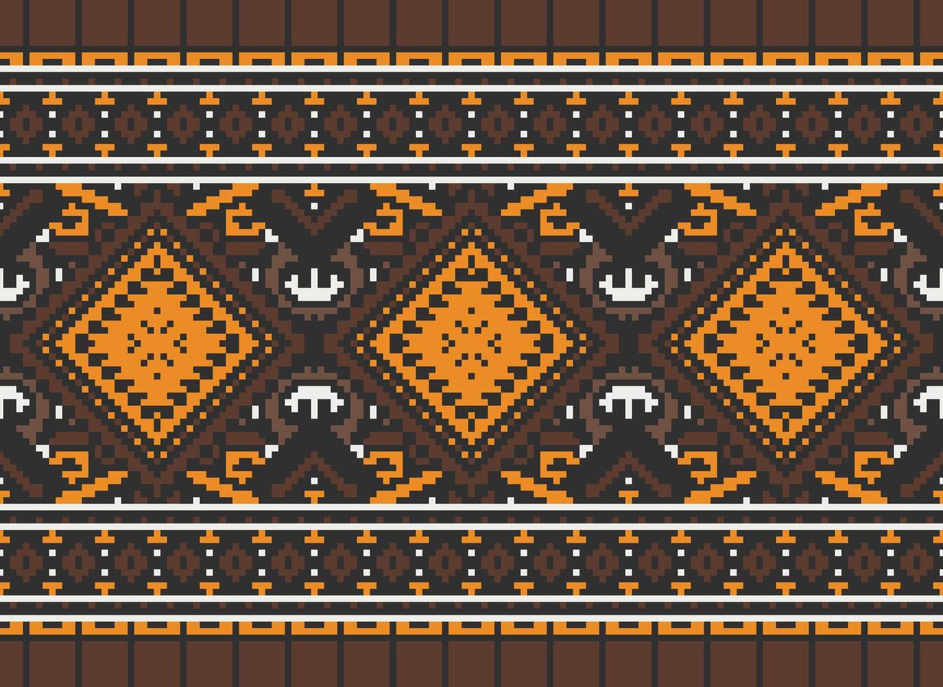 pixel Cruz ponto tradicional étnico padronizar paisley flor ikat fundo abstrato asteca africano indonésio indiano desatado padronizar para tecido impressão pano vestir tapete cortinas e sarongue vetor