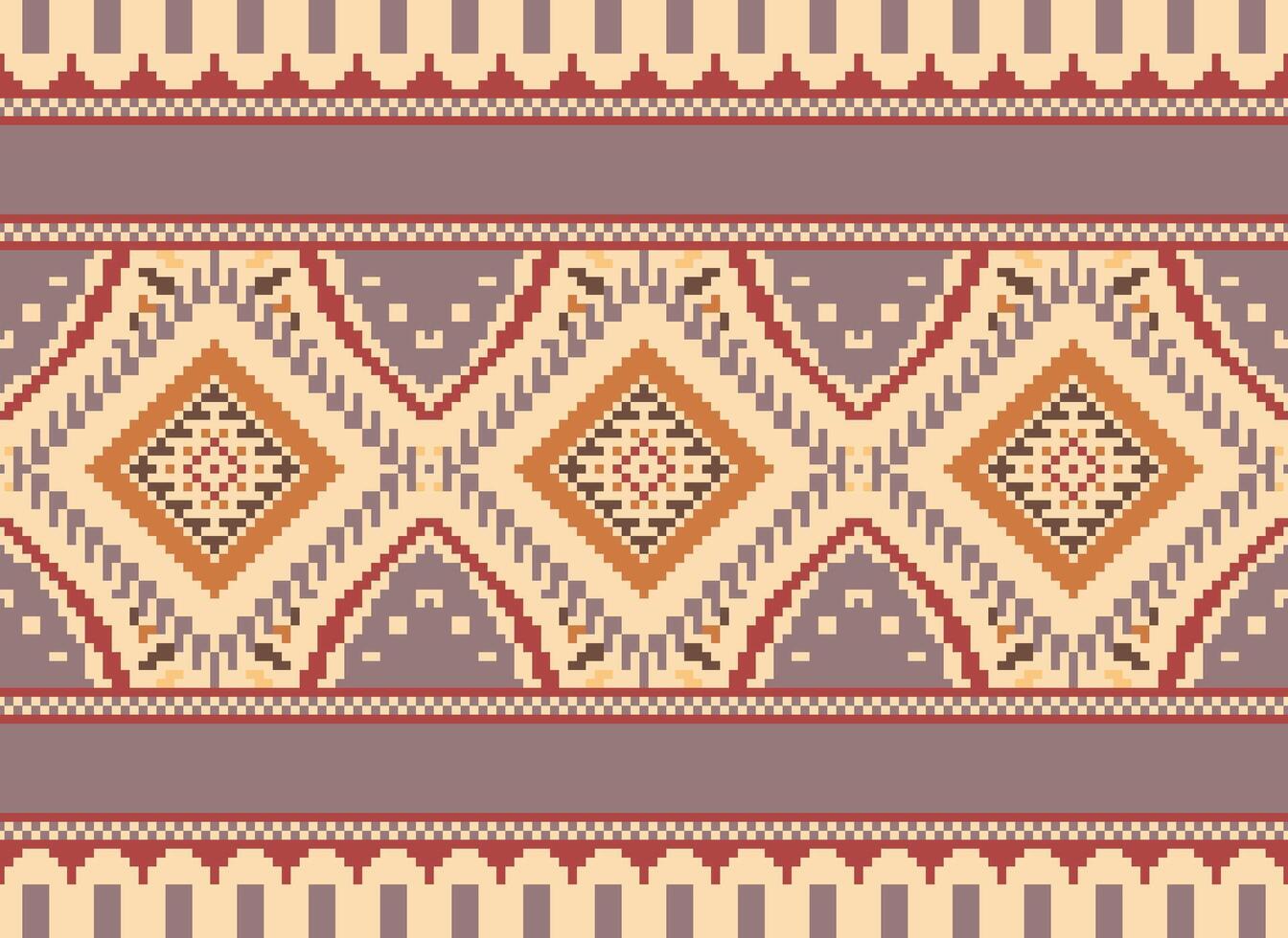 pixel Cruz ponto tradicional étnico padronizar paisley flor ikat fundo abstrato asteca africano indonésio indiano desatado padronizar para tecido impressão pano vestir tapete cortinas e sarongue vetor