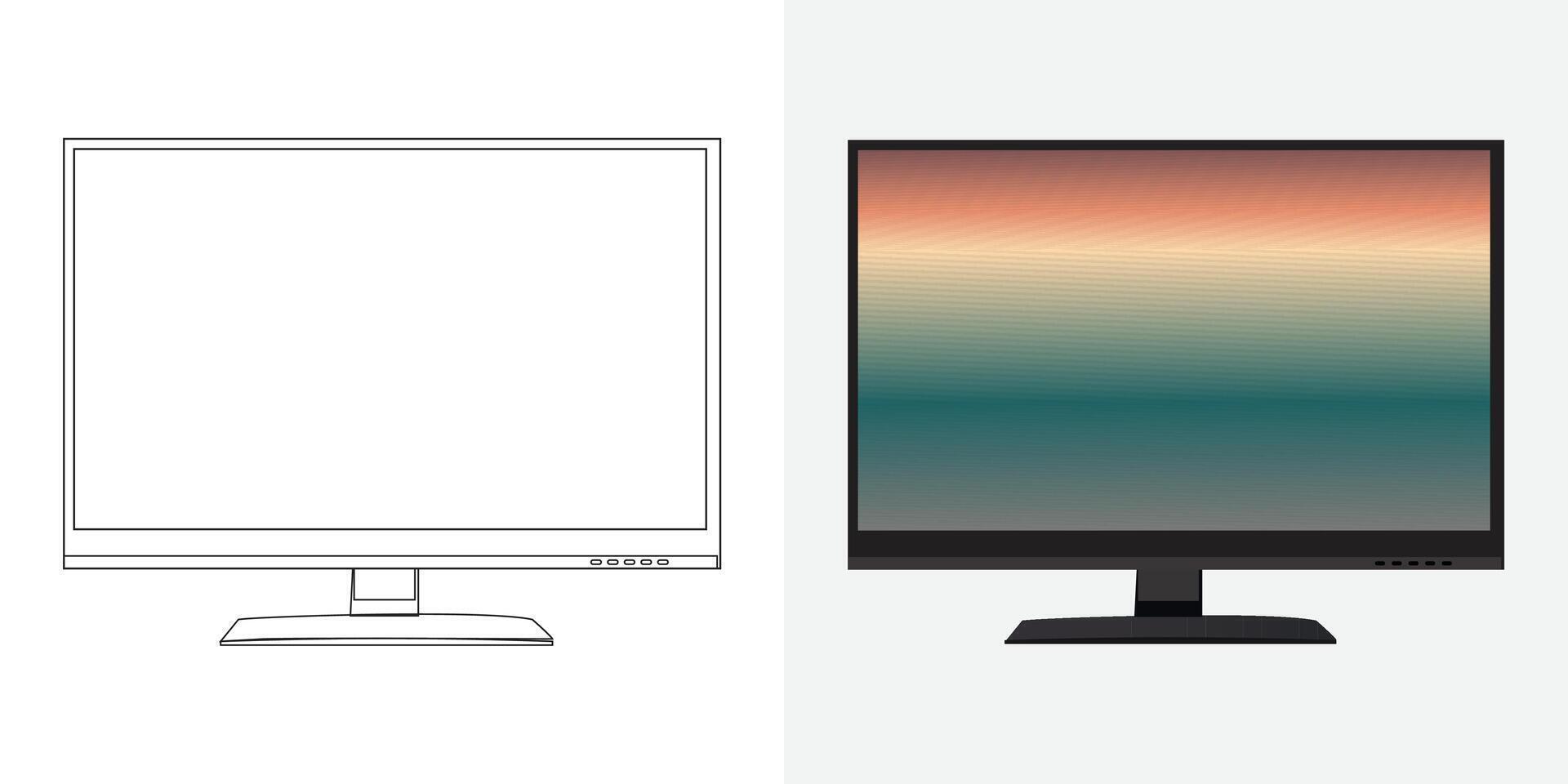 vetor ilustração definir, lcd televisão