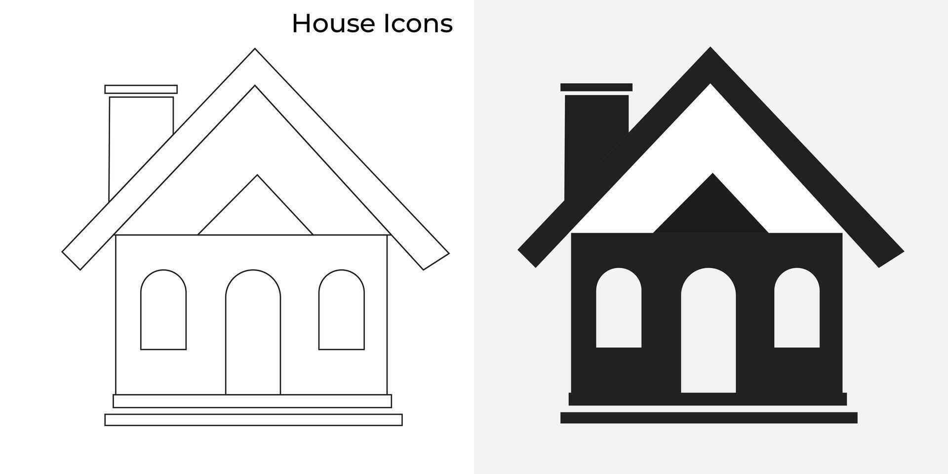 vetor e linha ilustração do uma casa ícone