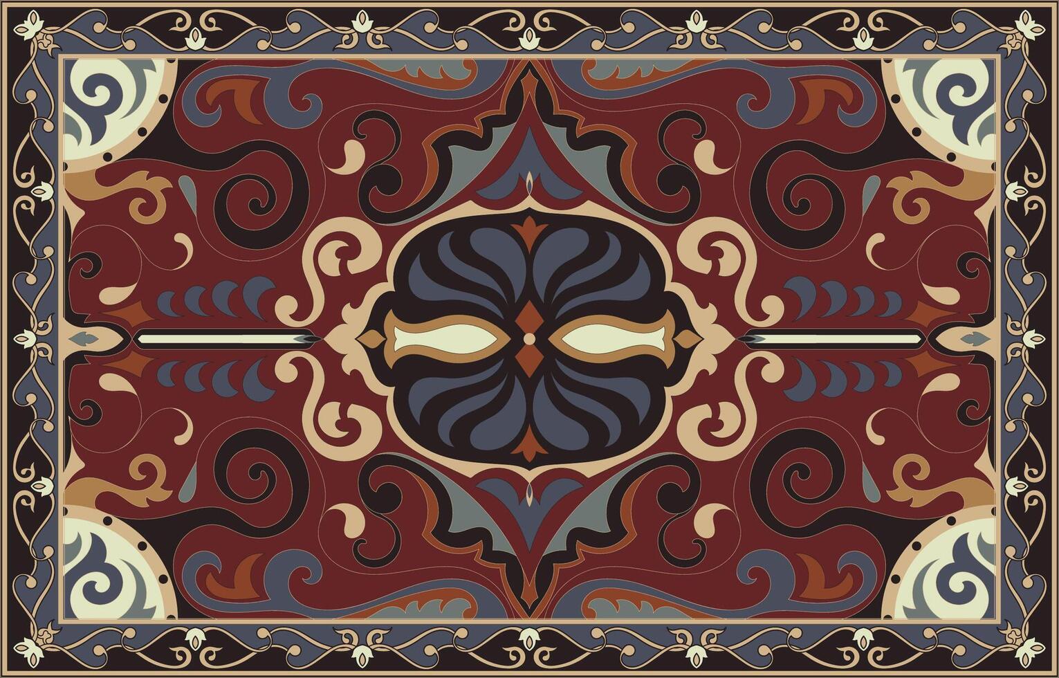 colorida ornamental vetor Projeto para tapete, tapis, ioga esteira. geométrico étnico clipart. árabe ornamental tapete com decorativo elementos.persian tapete,