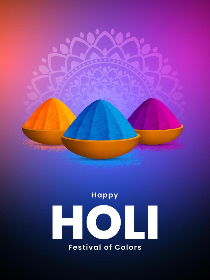 holi festival poster Projeto. indiano festival do cores. colorida holi celebração festivo fundo. vetor ilustração