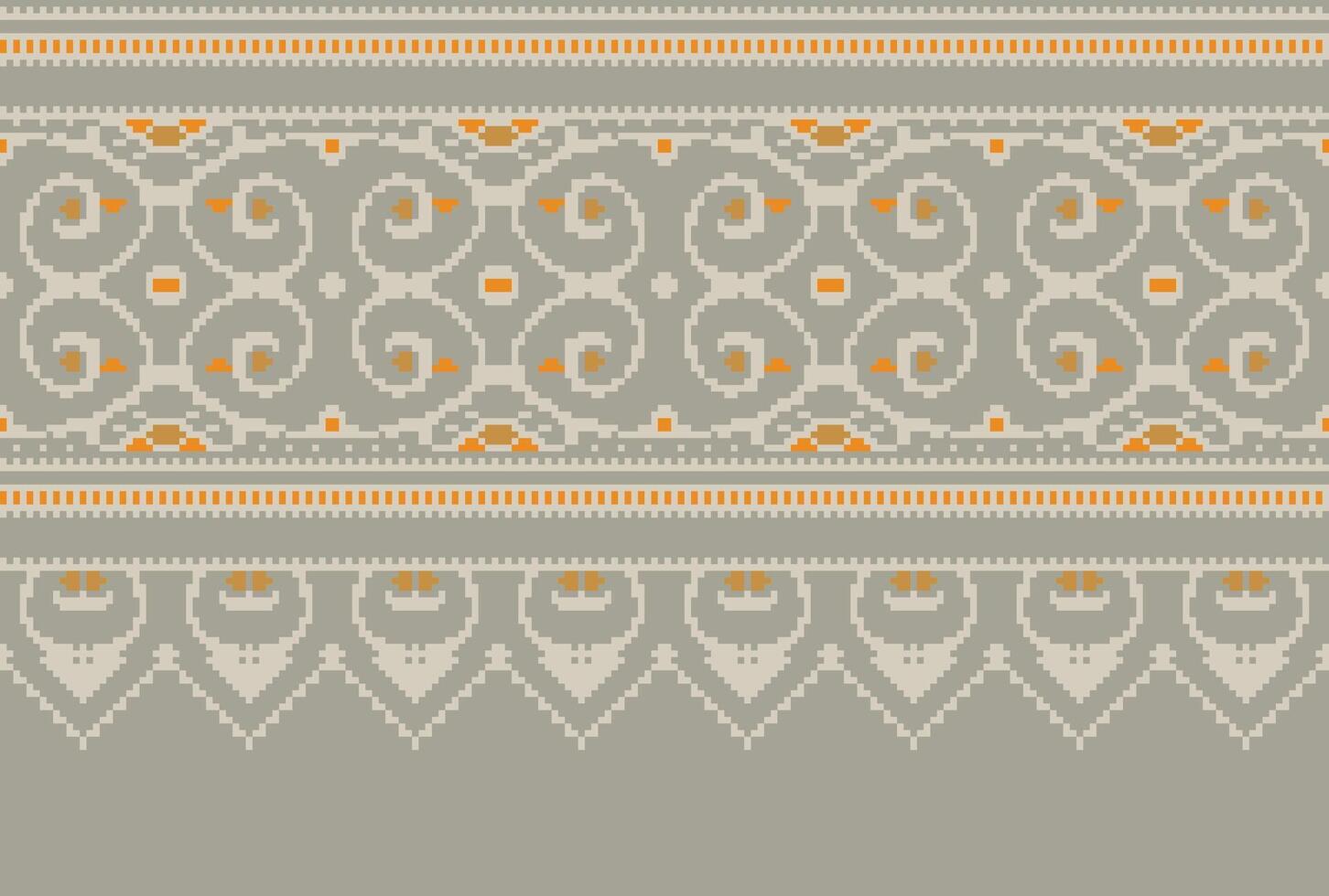 pixel Cruz ponto tradicional étnico padronizar paisley flor ikat fundo abstrato asteca africano indonésio indiano desatado padronizar para tecido impressão pano vestir tapete cortinas e sarongue vetor