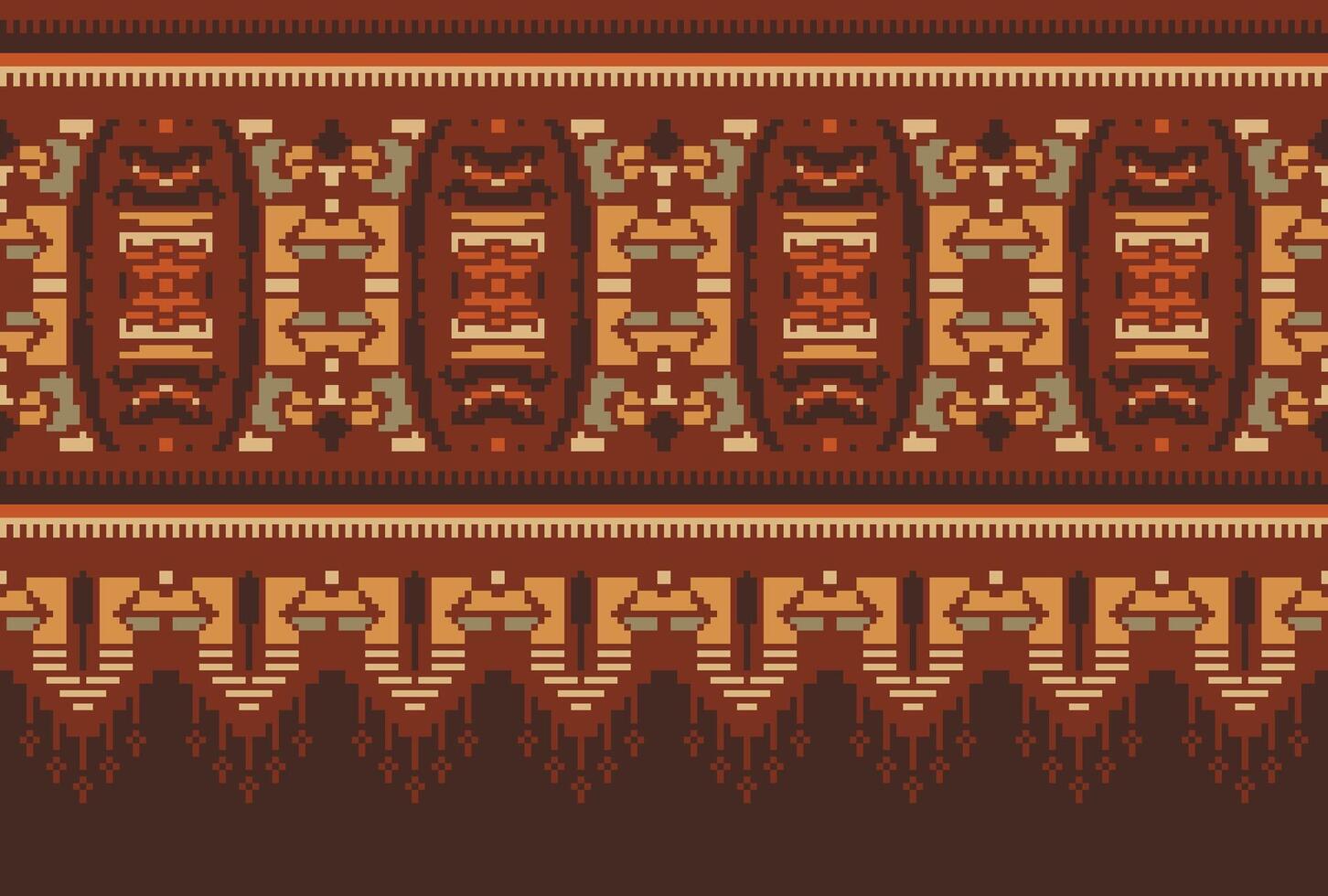 pixel Cruz ponto tradicional étnico padronizar paisley flor ikat fundo abstrato asteca africano indonésio indiano desatado padronizar para tecido impressão pano vestir tapete cortinas e sarongue vetor