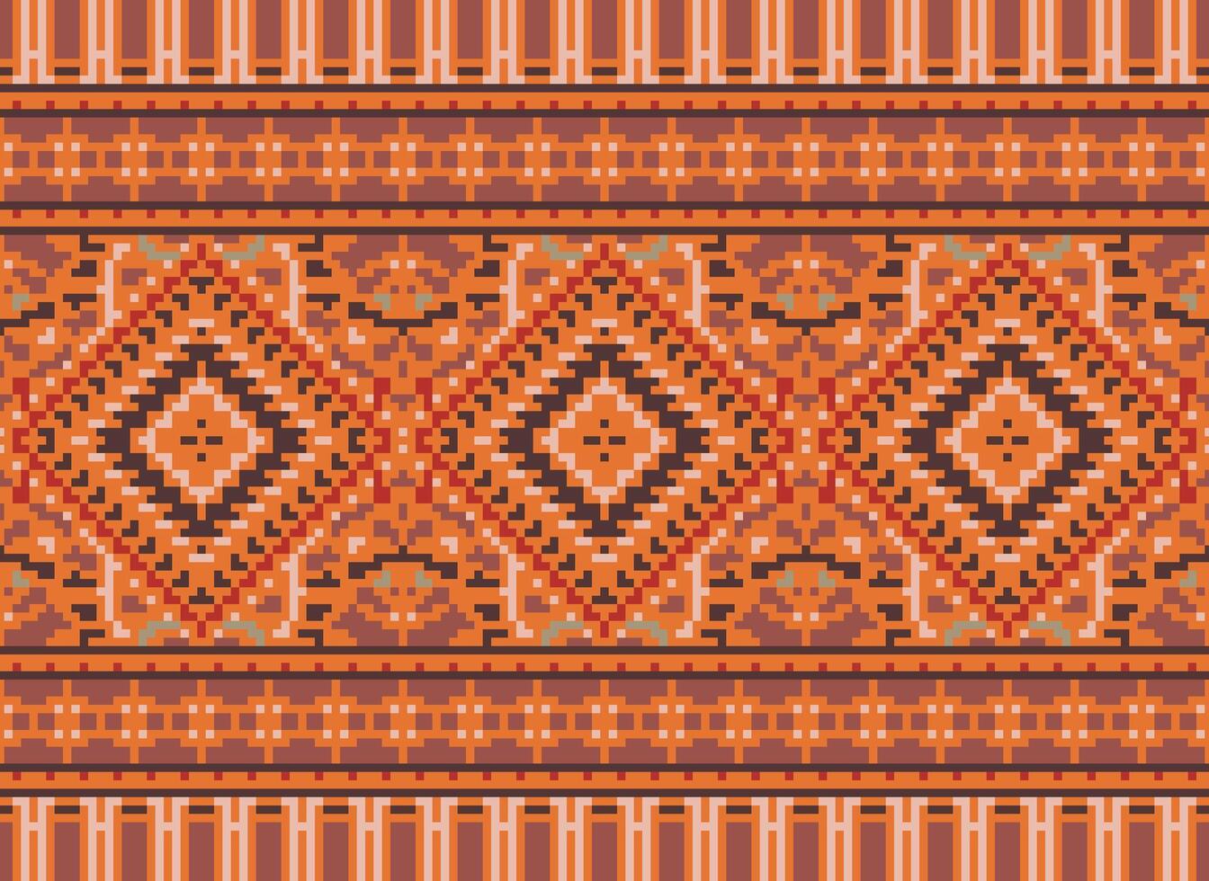 pixel Cruz ponto tradicional étnico padronizar paisley flor ikat fundo abstrato asteca africano indonésio indiano desatado padronizar para tecido impressão pano vestir tapete cortinas e sarongue vetor