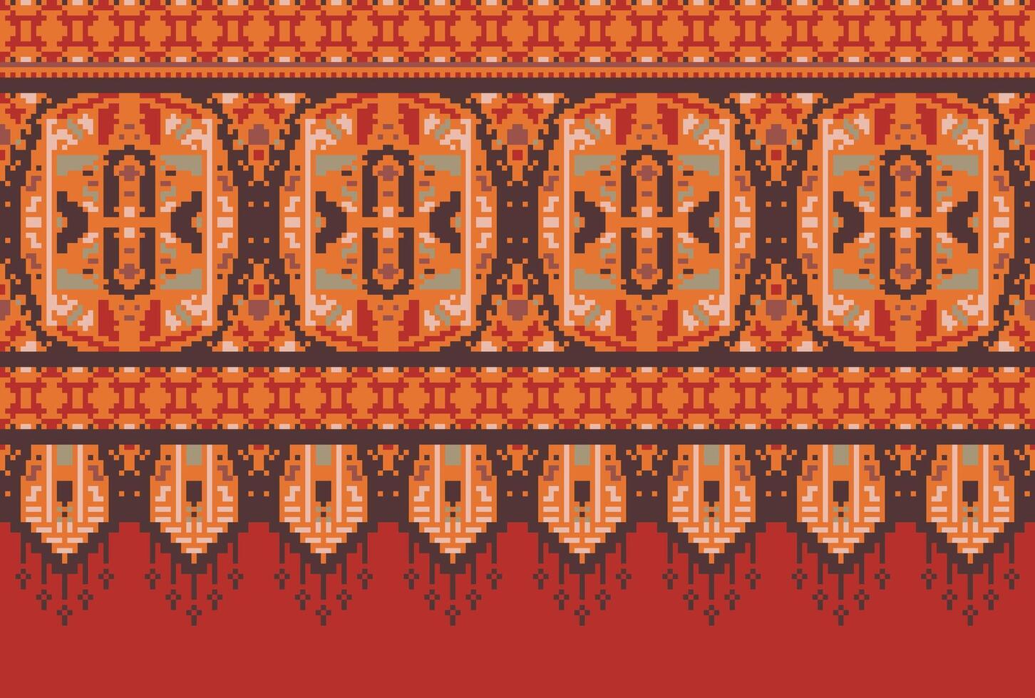 pixel Cruz ponto tradicional étnico padronizar paisley flor ikat fundo abstrato asteca africano indonésio indiano desatado padronizar para tecido impressão pano vestir tapete cortinas e sarongue vetor