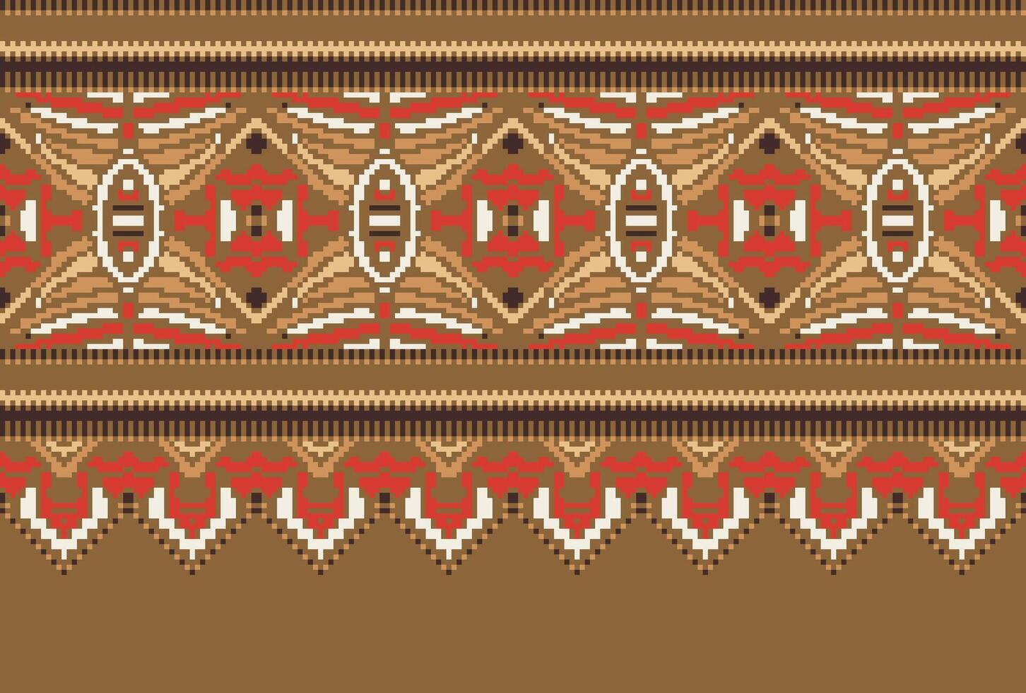 pixel Cruz ponto tradicional étnico padronizar paisley flor ikat fundo abstrato asteca africano indonésio indiano desatado padronizar para tecido impressão pano vestir tapete cortinas e sarongue vetor