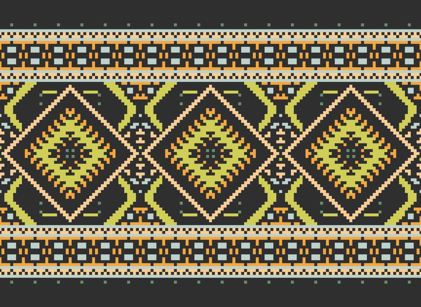 pixel Cruz ponto tradicional étnico padronizar paisley flor ikat fundo abstrato asteca africano indonésio indiano desatado padronizar para tecido impressão pano vestir tapete cortinas e sarongue vetor