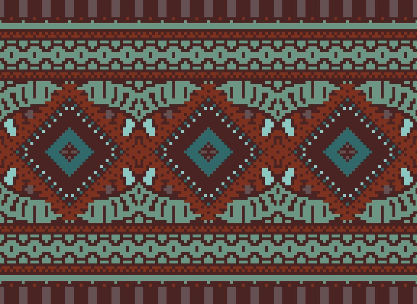 pixel Cruz ponto tradicional étnico padronizar paisley flor ikat fundo abstrato asteca africano indonésio indiano desatado padronizar para tecido impressão pano vestir tapete cortinas e sarongue vetor