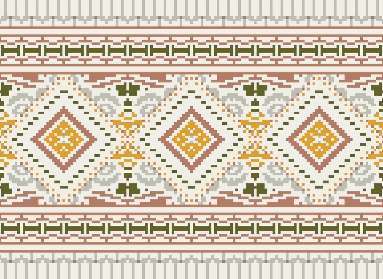 pixel Cruz ponto tradicional étnico padronizar paisley flor ikat fundo abstrato asteca africano indonésio indiano desatado padronizar para tecido impressão pano vestir tapete cortinas e sarongue vetor