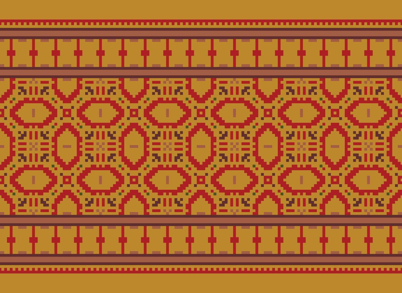 pixel Cruz ponto tradicional étnico padronizar paisley flor ikat fundo abstrato asteca africano indonésio indiano desatado padronizar para tecido impressão pano vestir tapete cortinas e sarongue vetor