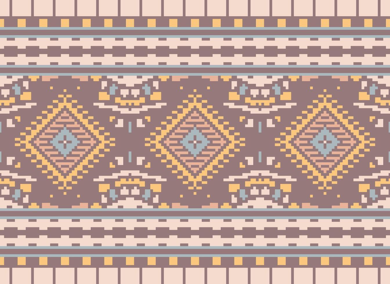 pixel Cruz ponto tradicional étnico padronizar paisley flor ikat fundo abstrato asteca africano indonésio indiano desatado padronizar para tecido impressão pano vestir tapete cortinas e sarongue vetor