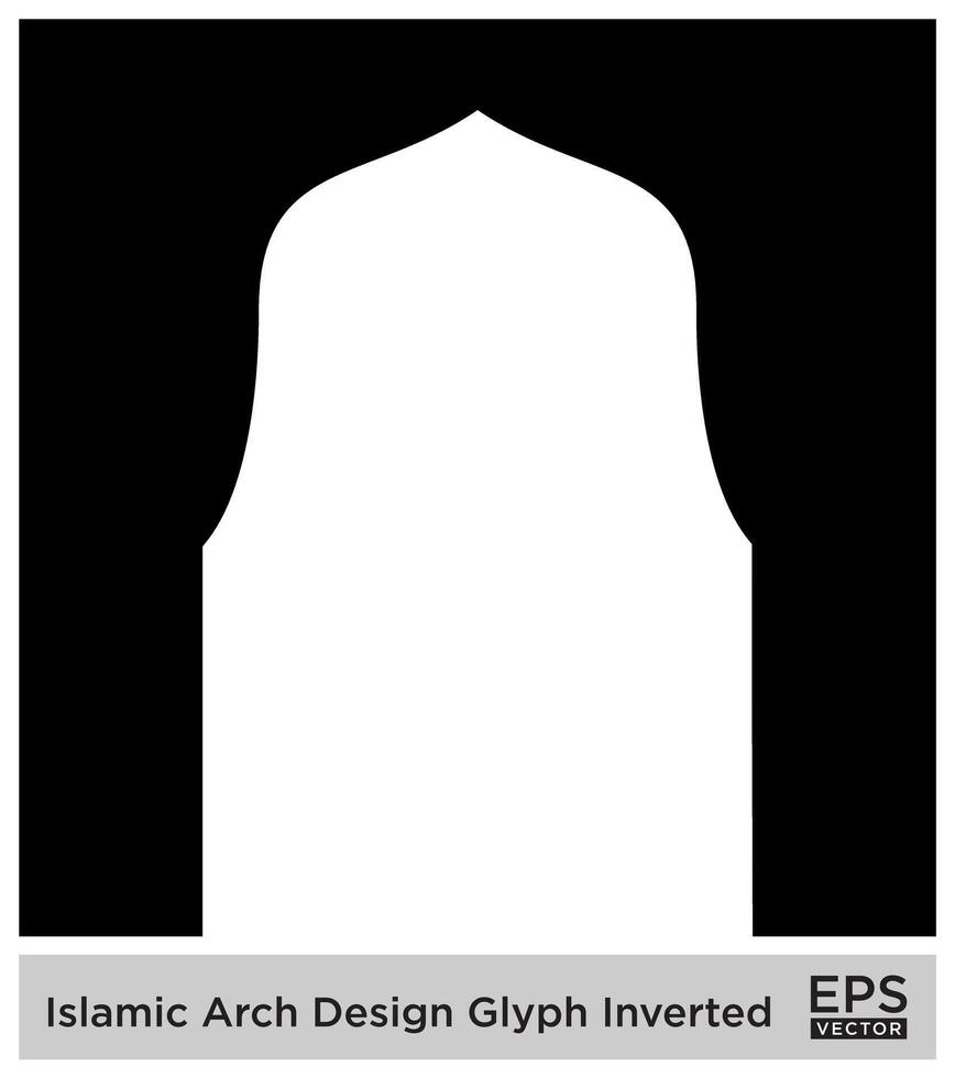 islâmico arco Projeto glifo invertido Preto preenchidas silhuetas Projeto pictograma símbolo visual ilustração vetor