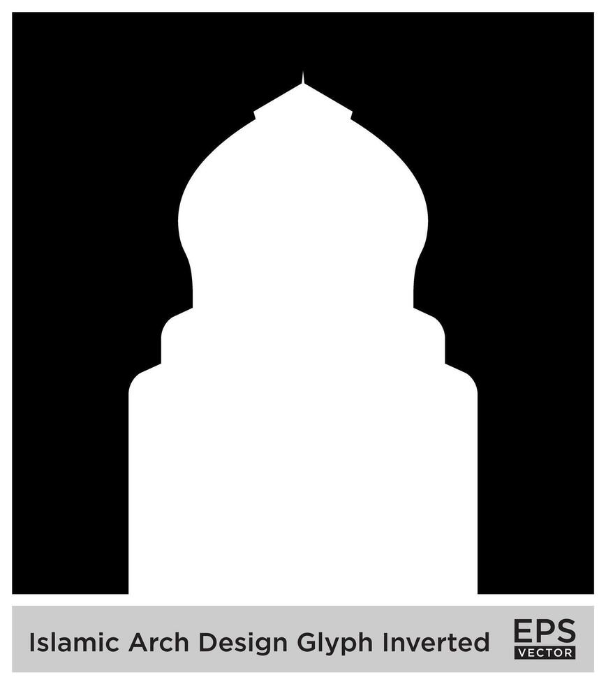 islâmico arco Projeto glifo invertido Preto preenchidas silhuetas Projeto pictograma símbolo visual ilustração vetor