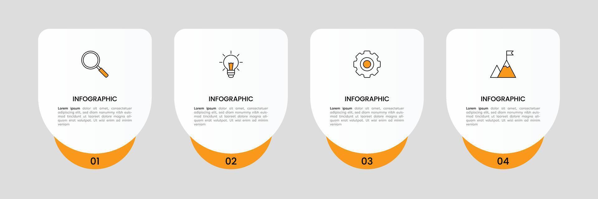 infográfico rótulo Projeto modelo com ícones e 4 opções ou passos. vetor