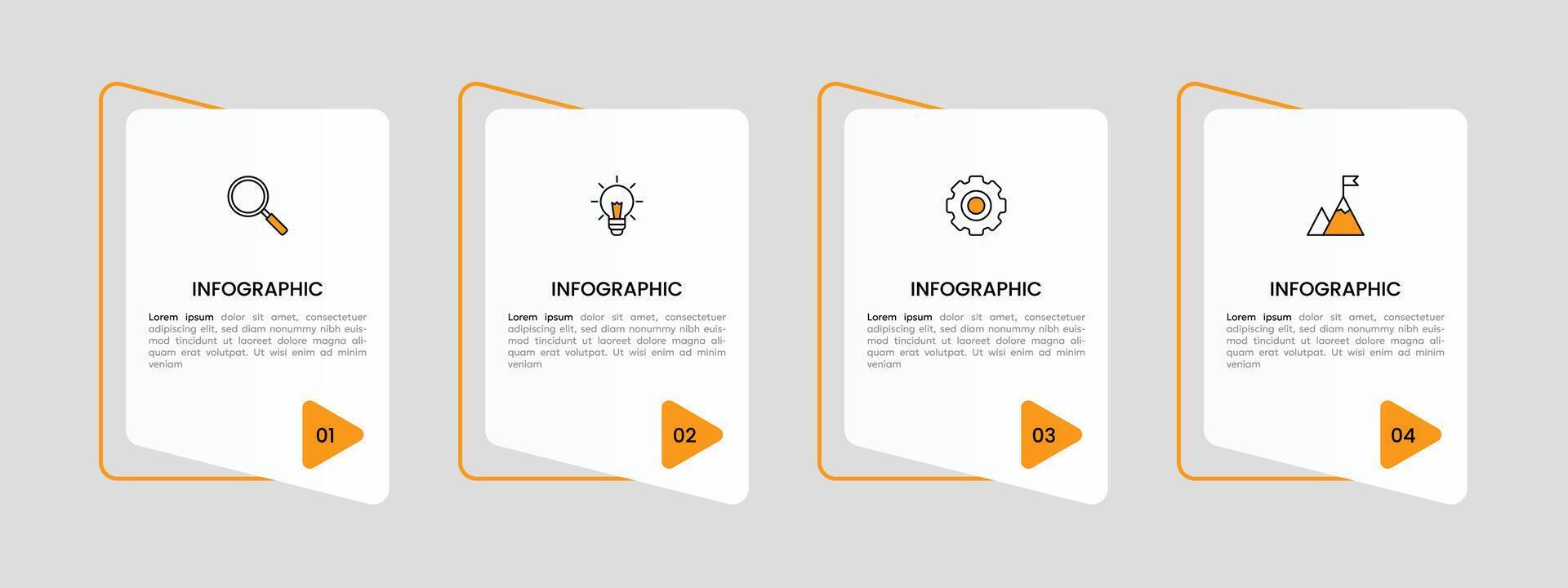 infográfico rótulo Projeto modelo com ícones e 4 opções ou passos. vetor