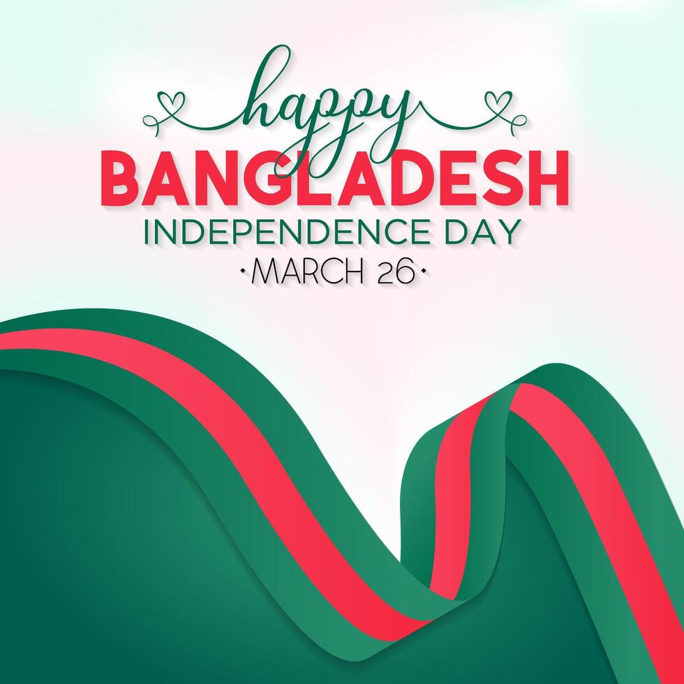 feliz Bangladesh independência dia celebração cada ano dentro Dia 26 marchar. nacional feriado dentro Bangladesh. vetor ilustração para bandeira, cumprimento cartão, poster com fundo.