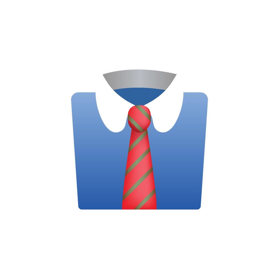 vetor emoticon ilustração do uma camisa com uma gravata. vermelho gravata e azul camisa emoji. formal camisa ícone. uma camisa com uma gravata isolado em branco fundo.