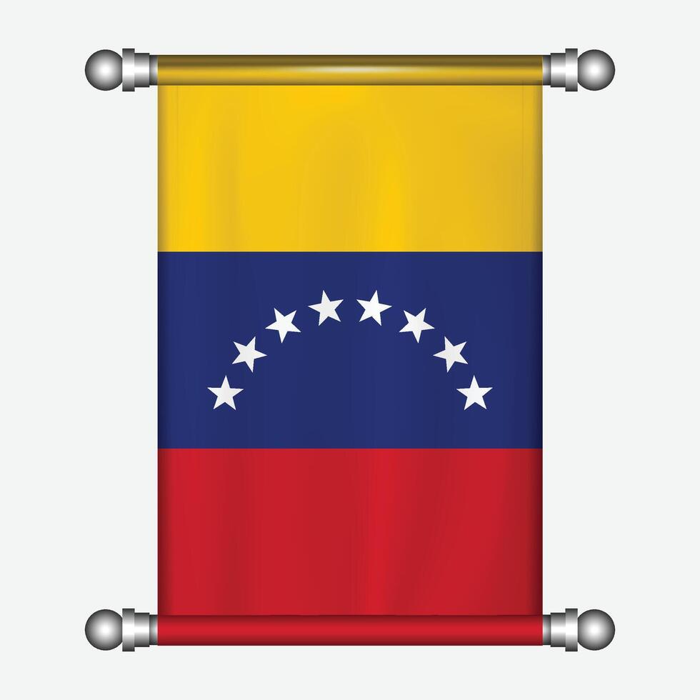 realista suspensão bandeira do Venezuela galhardete vetor