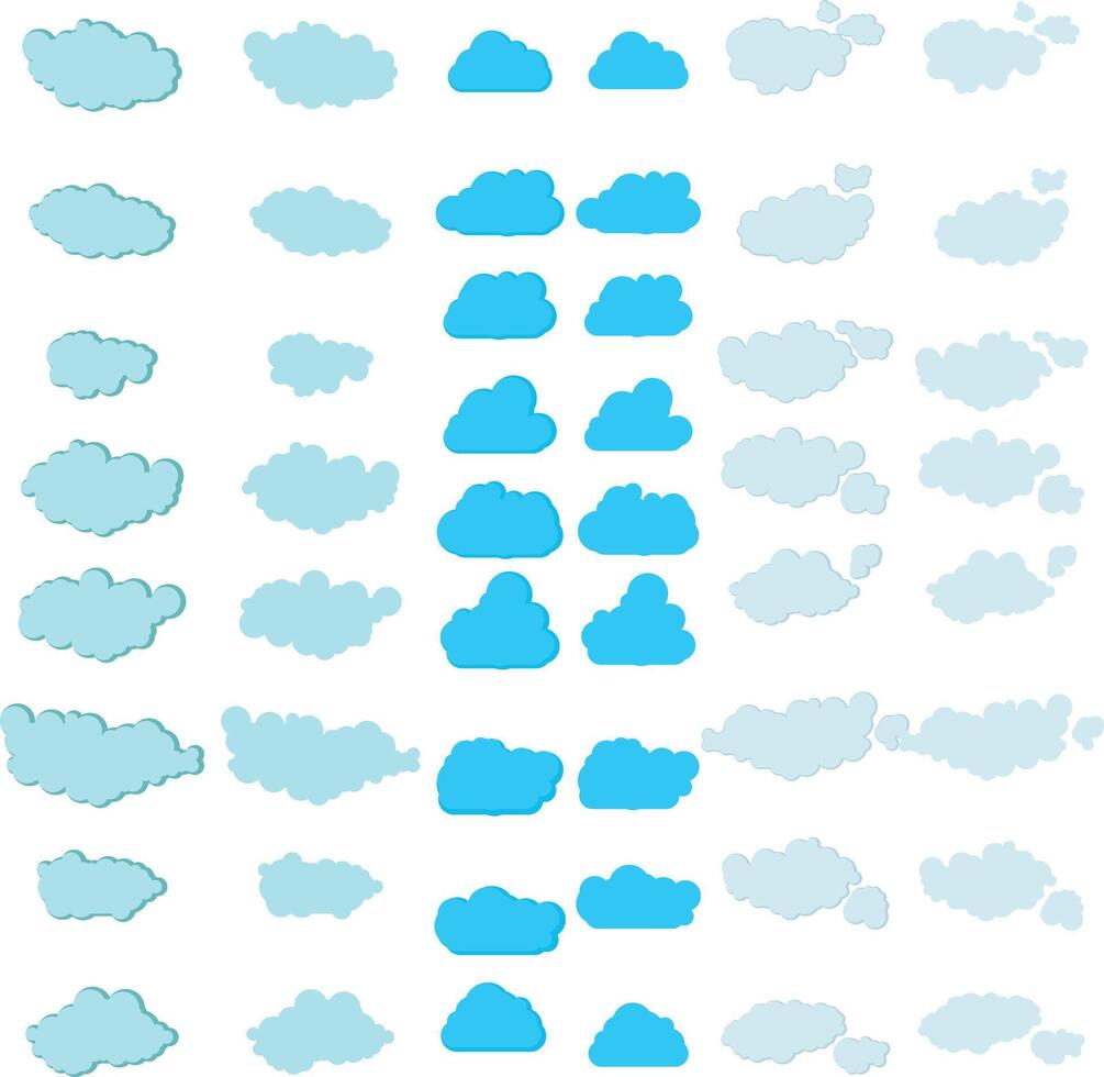 nuvens conjunto vetor ícone