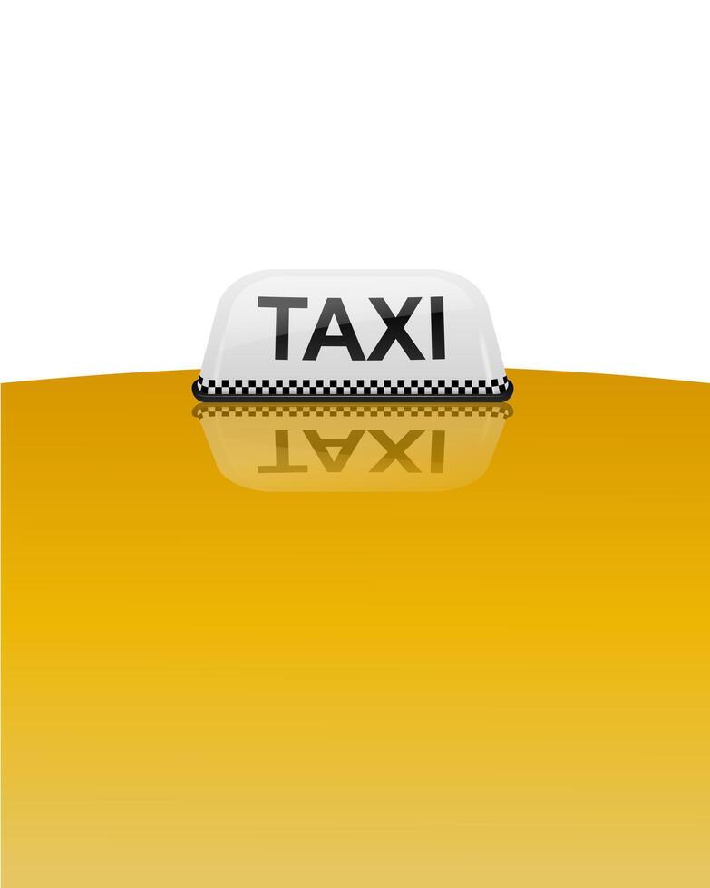 Táxi carro cobertura placa amarelo vetor