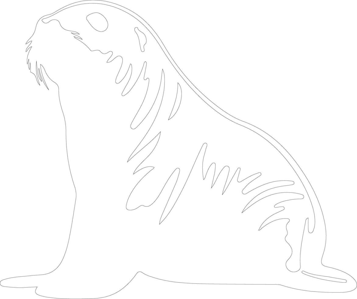 ai gerado norte elefante foca esboço silhueta vetor
